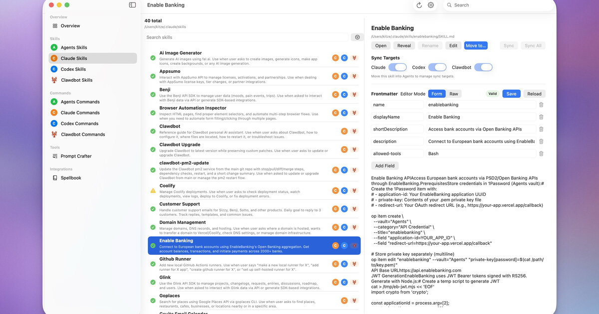 OpenClaw Agents and Skills Dashboard